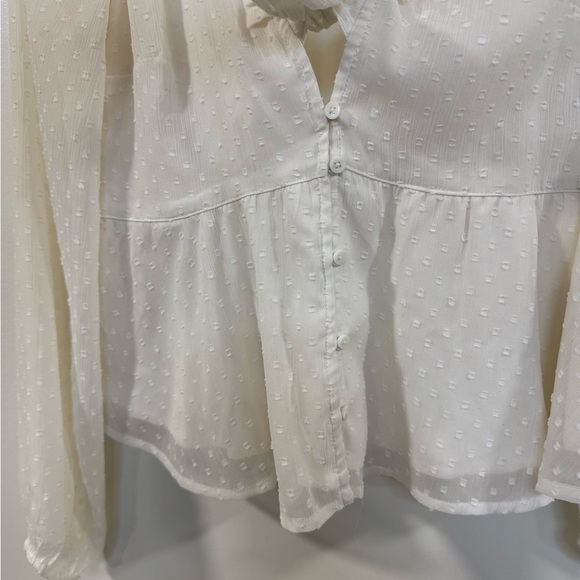Abercrombie & Fitch White Peplum Blouse - Picture 3 of 9